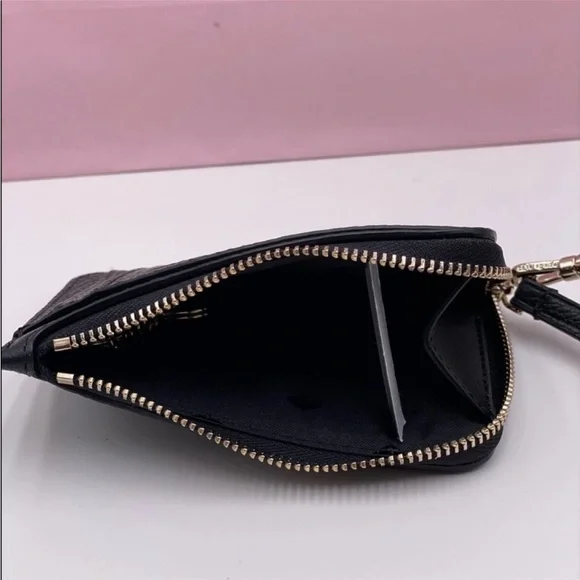 Kate Spade leila small card holder wristlet wallet black - Picture 3 of 10
